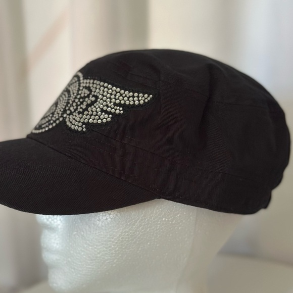 Pit Bull Black Rhinestone Embellished Cadet Cap (900) - Picture 3 of 10